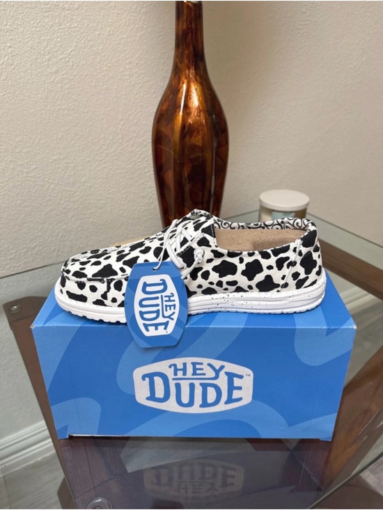 Hey Dude Shoes - Hey Dude Cowprint Wendy Milky Way Shoes